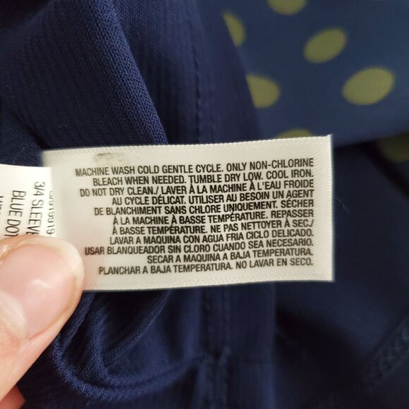 Old Navy Womens Two Tone Blue Polka Dot 3/4 Sleeve Shift Dress Size XL Career - Picture 5 of 8